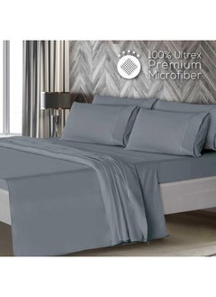 Mueller Mueller Ultratemp Bed Sheets Set, Super Soft 1800, 6 Piece California King Sheet Sets, Deep Pocket up to 16", Transfers Heat, Breathes Better, Hypoallergenic, Wrinkle-Resistant, Oeko-TEX, Light Grey  - Image 3