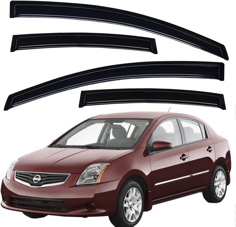 Lightronic WV94165 Tape-on Side Window Visor Deflector Rain Guard Set for 2007-2012 Nissan Sentra - Image 1