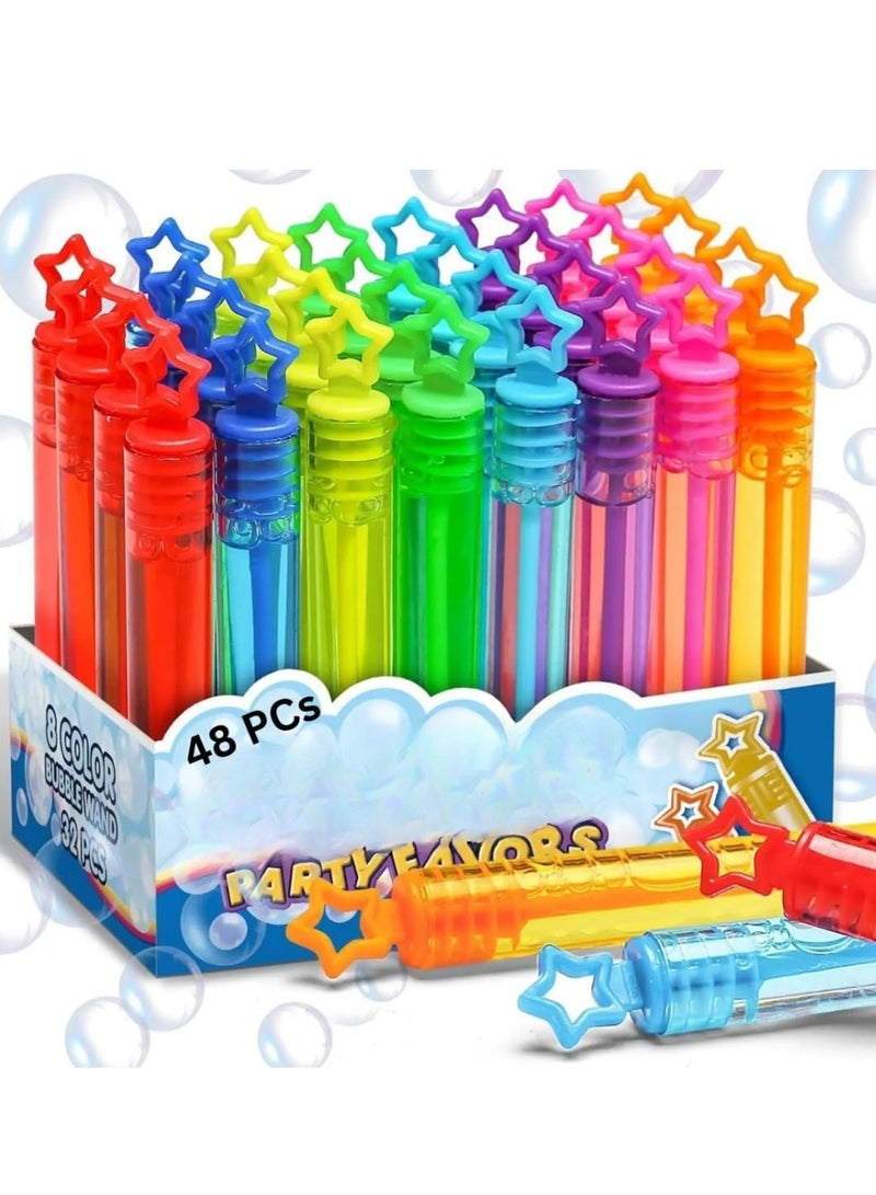 48 Pack Mini Bubble Wands,Bubble Blowing Toys for Kids, Summer Fun Bubbles, Bubble Wand Bulk Assortment,Bubble Maker for Birthday, Valentine,Party Supplies(Random Colors) - Image 1