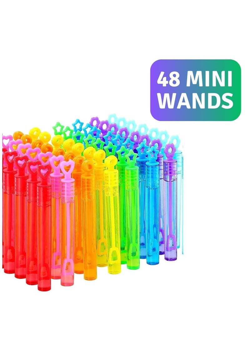 48 Pack Mini Bubble Wands,Bubble Blowing Toys for Kids, Summer Fun Bubbles, Bubble Wand Bulk Assortment,Bubble Maker for Birthday, Valentine,Party Supplies(Random Colors) - Image 2