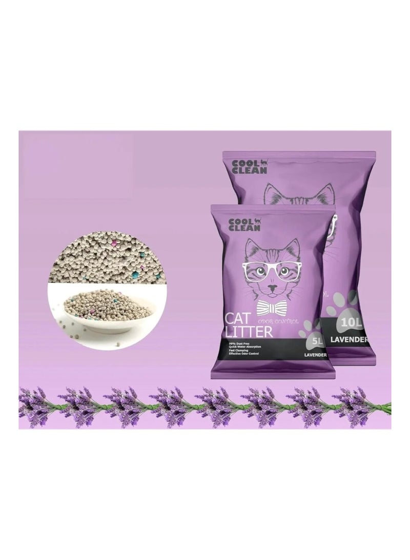 Cool Clean Clumping Cat Litter – Lavender Scent, 5Kg - Image 3