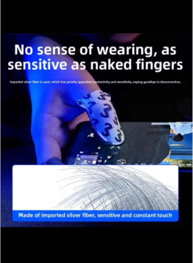 Memo 2 Silver-Gray Gaming Finger Gloves Paired With A strong Metal Storage Box for PUBG gaming etc  - Image 2