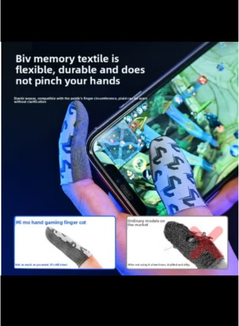 Memo 2 Silver-Gray Gaming Finger Gloves Paired With A strong Metal Storage Box for PUBG gaming etc  - Image 4
