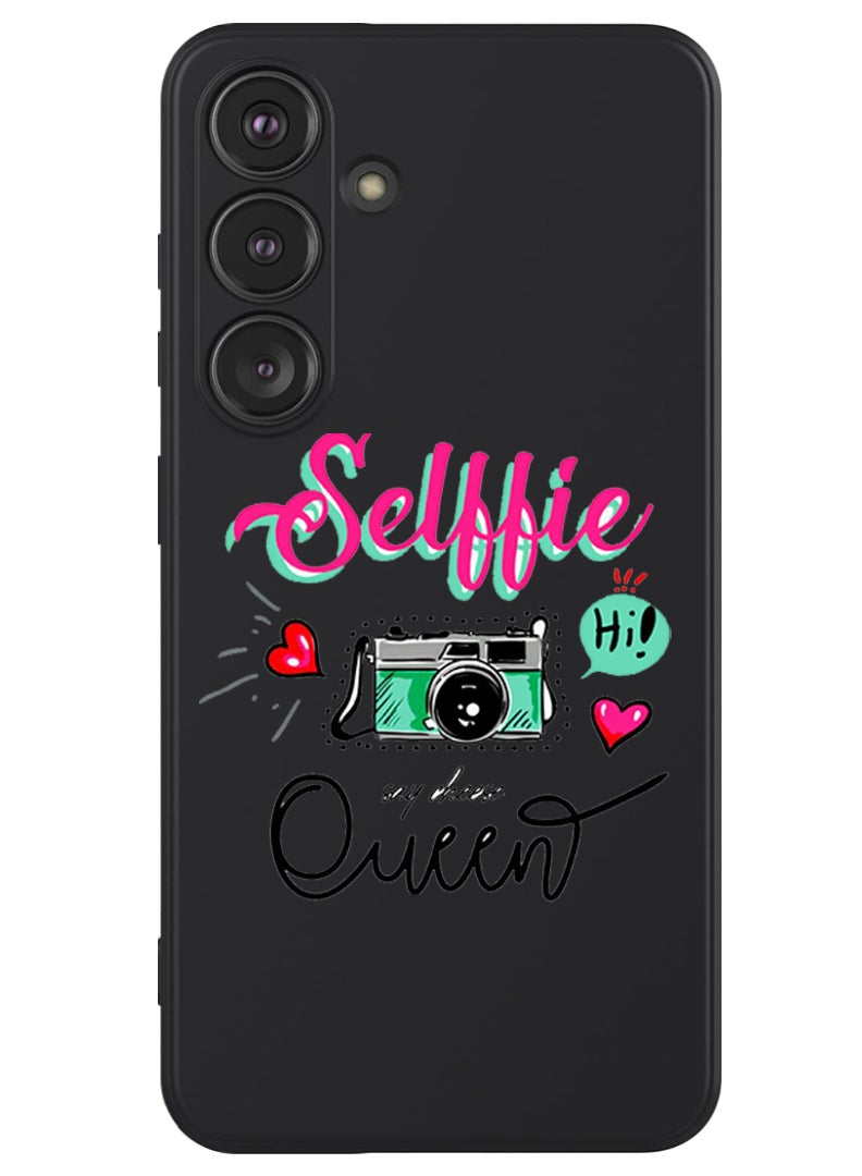 Theodor Protective Slim Fit Case Liquid Silicone Cover with Full Body Protection Anti-Scratch Shockproof Case For Samsung Galaxy S24 (Black) - Selfie queen - Image 1