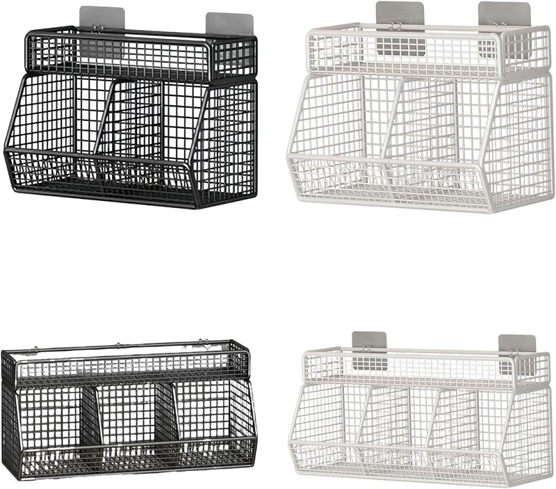 Stylish Wall Hanging Basket Practical Storage Holder for Home Organization with Sturdy Metal Wire Construction Wall Hanging Basket - Image 3