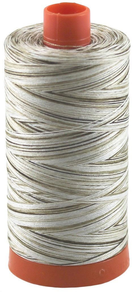 Aurifil Thread 4667 Nutty Nougat (Variegated Cream, Tan, Brown) Cotton Mako 50wt Large Spool 1300m - Image 2