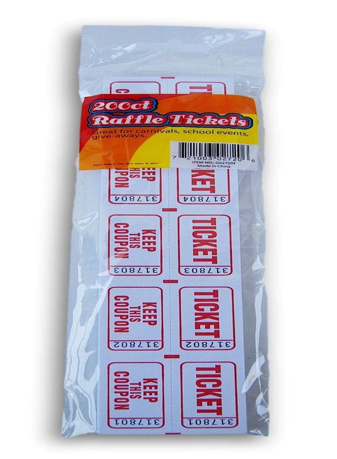 REGENT Double Stub Raffle Tickets for Fairs, Events, Giveaways, and More - 200 Count - Color Varies - Image 1