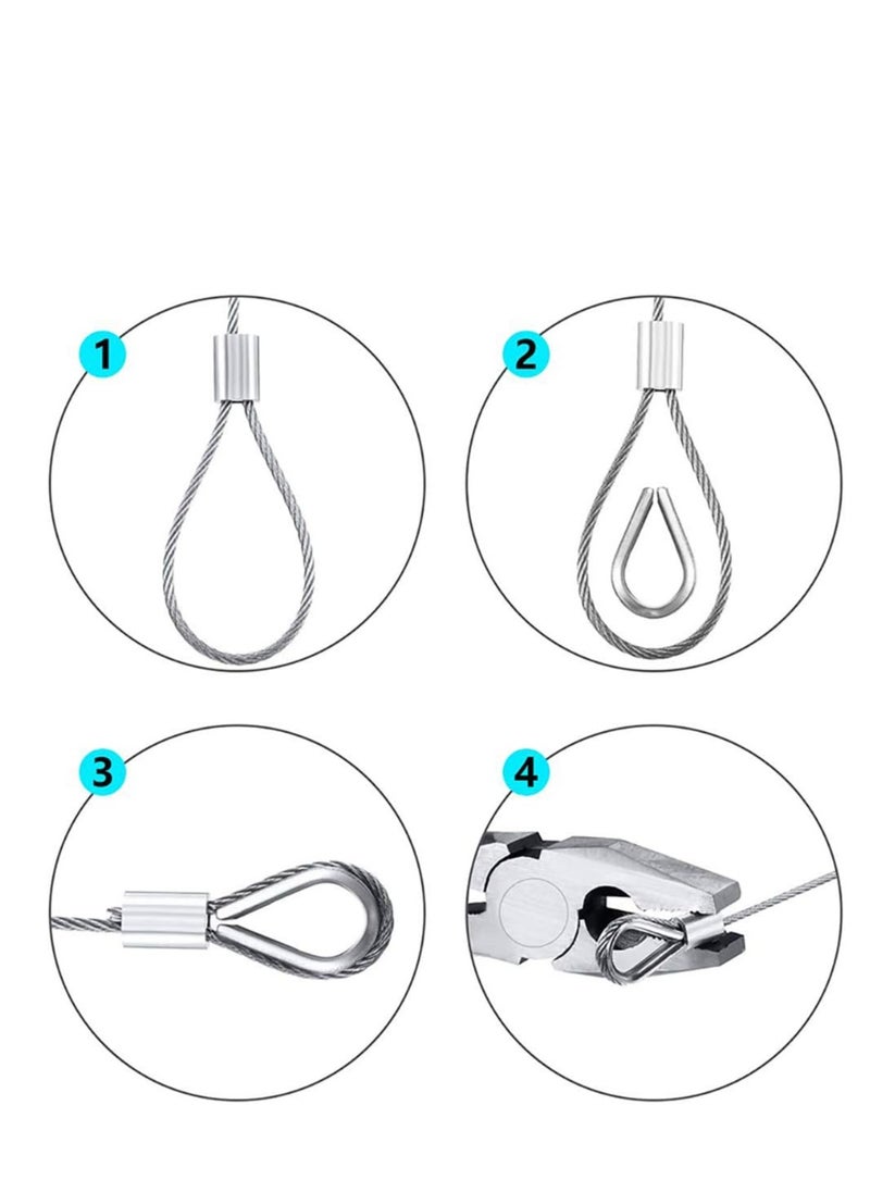 String Light Hanging Kit Outdoor Lights Hanging Kit Globe String Lights Suspension Kit with 164ft Coated Stainless Steel Cable Heavy-Duty and Easy to Install Guide Wire Globe String Light