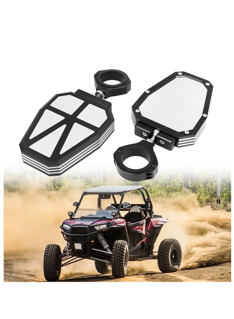 Generic Pair of Blue Framed Heavy Duty Aluminum Alloy UTV rearview Side mirrors  - Image 2