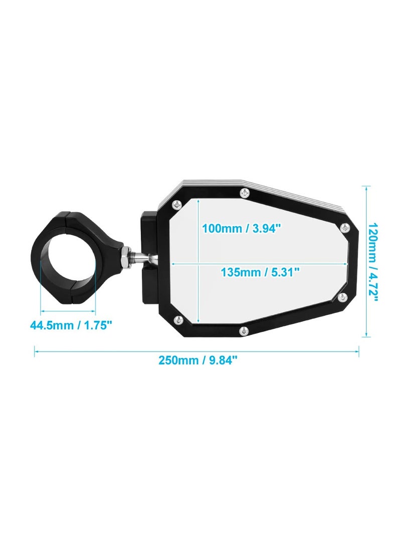 Generic Pair of Blue Framed Heavy Duty Aluminum Alloy UTV rearview Side mirrors  - Image 5