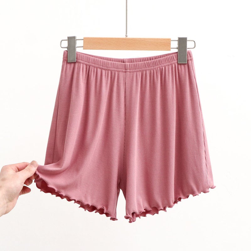 Threaded Cotton Wood Ear Edge Large Size Shorts Summer Thin Large Size Loose Casual Sports Pants Fashionable Simple Home Pants Lotus root starch 