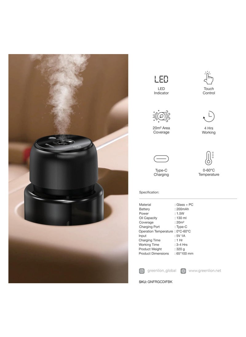 GREEN LION - Green Lion 130ml Fragrance Diffuser - 3 Spray Modes, Touch Control, LED Display, 3-4 Hour Runtime, 20m² Coverage, Quick Charging, 1.5W Power, Silent Operation - Image 1