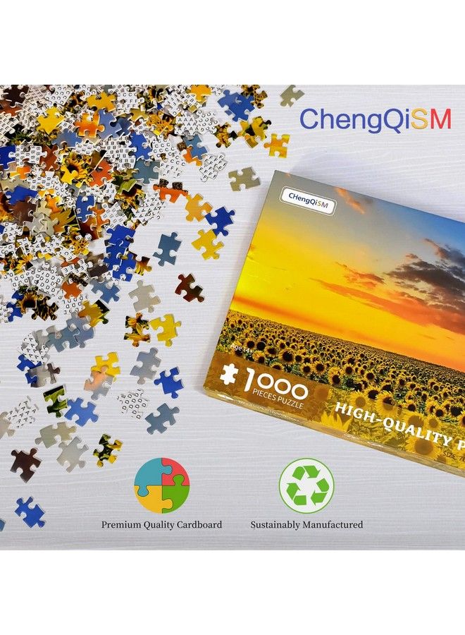 CHengQiSM 1000 Pieces Puzzles For Adults Sunflower Jigsaw Puzzles Flowers Floor Puzzle Kids Diy Toys For Creative Gift Home Decor - Image 4