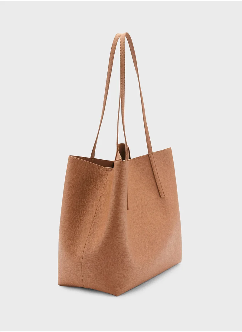 MANGO Double Handle Shopper Bag