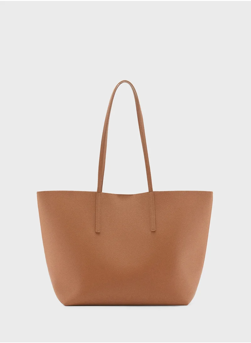 MANGO Double Handle Shopper Bag
