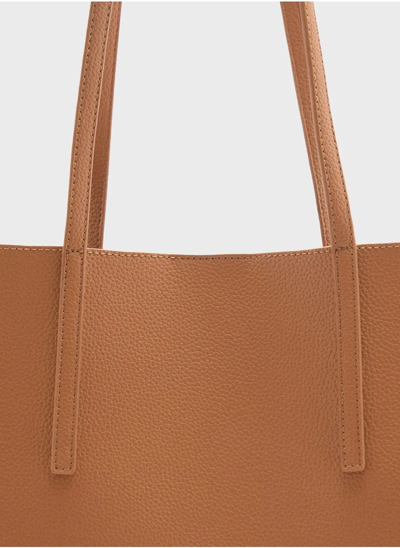 MANGO Double Handle Shopper Bag