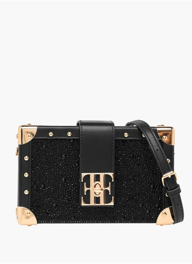 ELLE Women Embellished Crossbody Bag with Detachable Strap