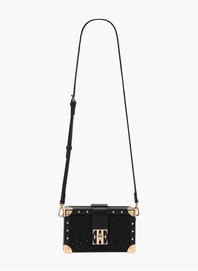 ELLE Women Embellished Crossbody Bag with Detachable Strap