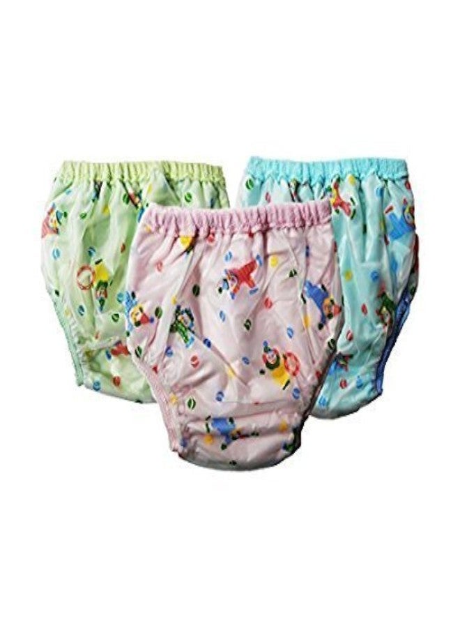 Ineffable Baby Panty for Boys and Girls Reusable Waterproof with Soft Lining Inside Absorbable Plastic Outside- Colorful Print M Size - Pack of 3 - Image 2