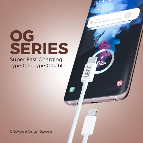 UBON OG Series WR71 Type C to Type C Cable 1mtr Fast Charging Premium Cable | 5000+ Bend Test for Smartphones,Tablets,Laptops & Other Type C Enabled Devices, 480Mbps Data Sync (White) - Image 2