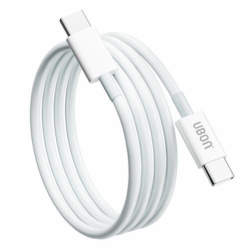 UBON OG Series WR71 Type C to Type C Cable 1mtr Fast Charging Premium Cable | 5000+ Bend Test for Smartphones,Tablets,Laptops & Other Type C Enabled Devices, 480Mbps Data Sync (White) - Image 1