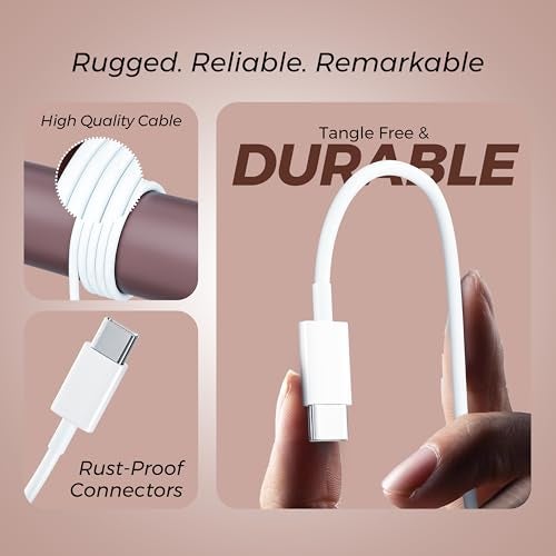 UBON OG Series WR71 Type C to Type C Cable 1mtr Fast Charging Premium Cable | 5000+ Bend Test for Smartphones,Tablets,Laptops & Other Type C Enabled Devices, 480Mbps Data Sync (White) - Image 5