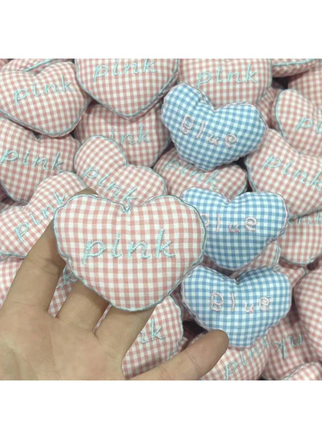 Plaid Love Cartoon Plush Animal DIY Accessories Decorative Accessories Hat Clothing Accessories Socks Hair Accessories-Specifications:blue Lattice Love - Image 2