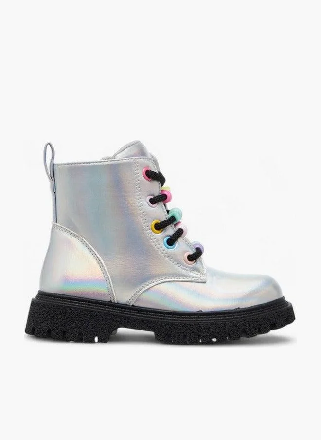 Panelled Boots with Zip Closure