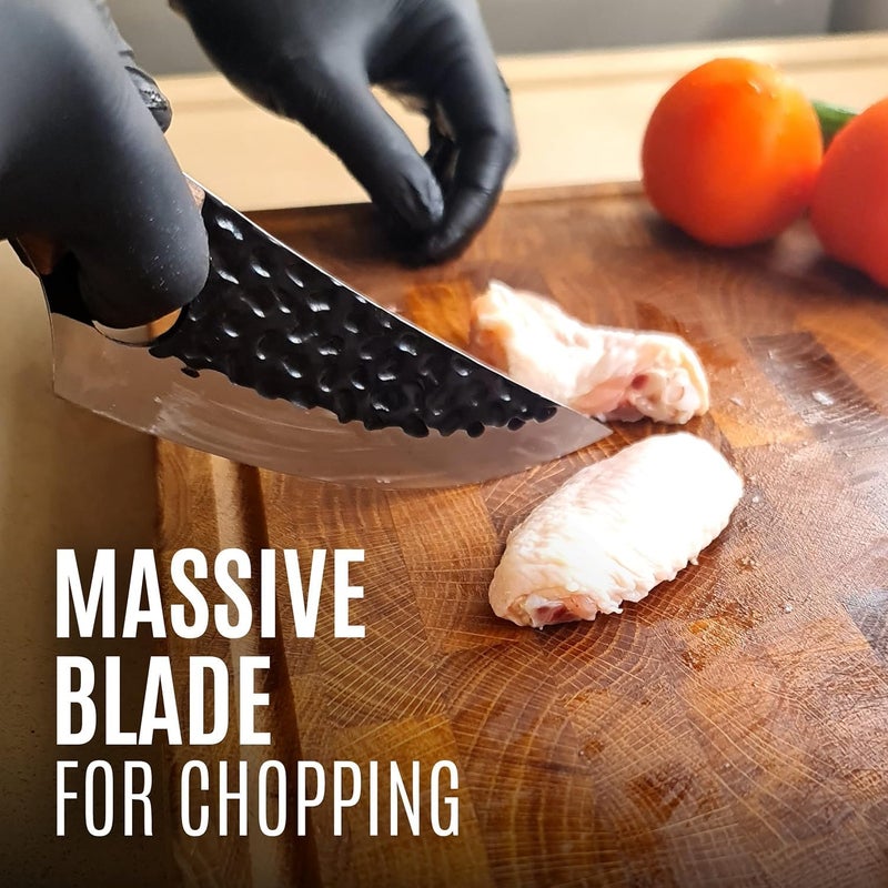 Wegopro Chef Knife Viking Knives Forged Boning Knife with Sheath Japanese Style Meat Cleaver High Carbon Steel Chef Knife for Kitchen Butcher Knife - Image 5