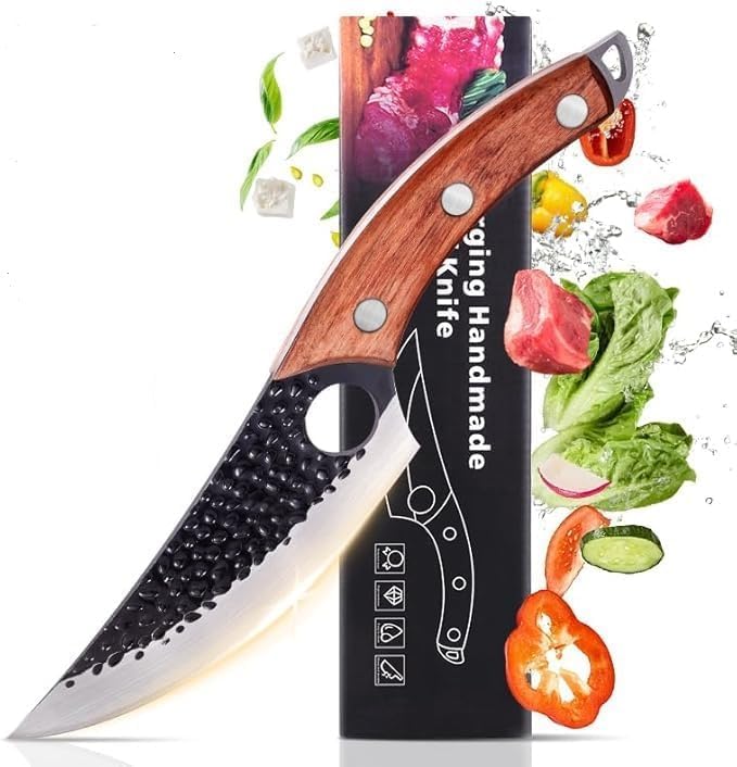Wegopro Chef Knife Viking Knives Forged Boning Knife with Sheath Japanese Style Meat Cleaver High Carbon Steel Chef Knife for Kitchen Butcher Knife - Image 1
