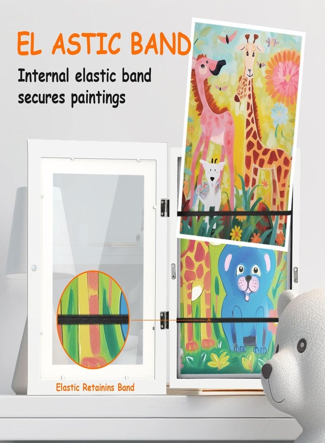 إطارات صور فنية للأطفال من كراث، مقاس 8.5 × 11 بوصة - لعرض وتخزين أعمال الأطفال الفنية، تتسع لما يصل إلى 150 قطعة... - Image 4