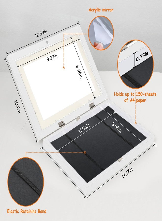 إطارات صور فنية للأطفال من كراث، مقاس 8.5 × 11 بوصة - لعرض وتخزين أعمال الأطفال الفنية، تتسع لما يصل إلى 150 قطعة... - Image 2