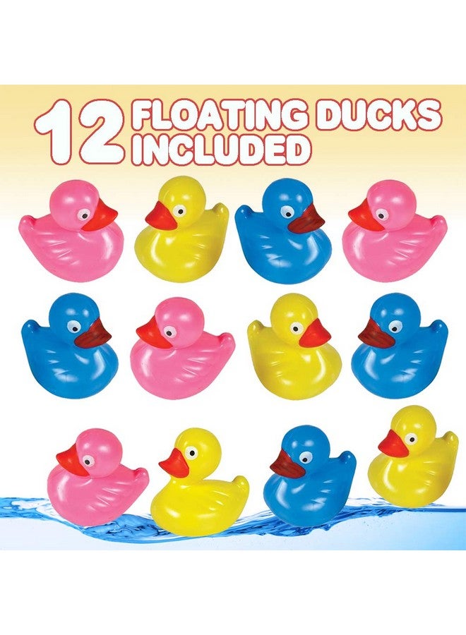 ArtCreativity Floating Plastic Duck Toys - Pack of 12 - Durable Duckie Bath Tub Water Toys for Kids, Carnival Theme Party Supplies, Birthday Party Favors and Goodie Bag Fillers - Image 2
