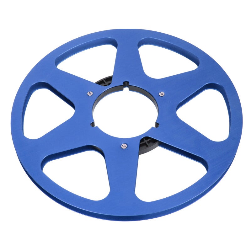 Empty Tape Reel 10.5 Inch Blue: 6 Hole Aircraft Aluminum NAB Flange - Stainless Steel Anti-Corrosion Screws Takeup Reel for Reel To Reel Tape Machines, Open Recorder Mount Replacement - Image 3
