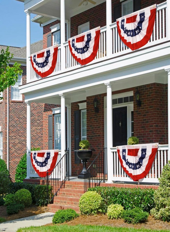 Labrostar 1.5x3Ft 4th of July Decorations Patriotic Decorations Outdoor USA Pleated Fan Bunting Stars and Stripes Banner Fourth of July Veterans Labor Memorial Day Red White and Blue Decor 6Pack - Image 4