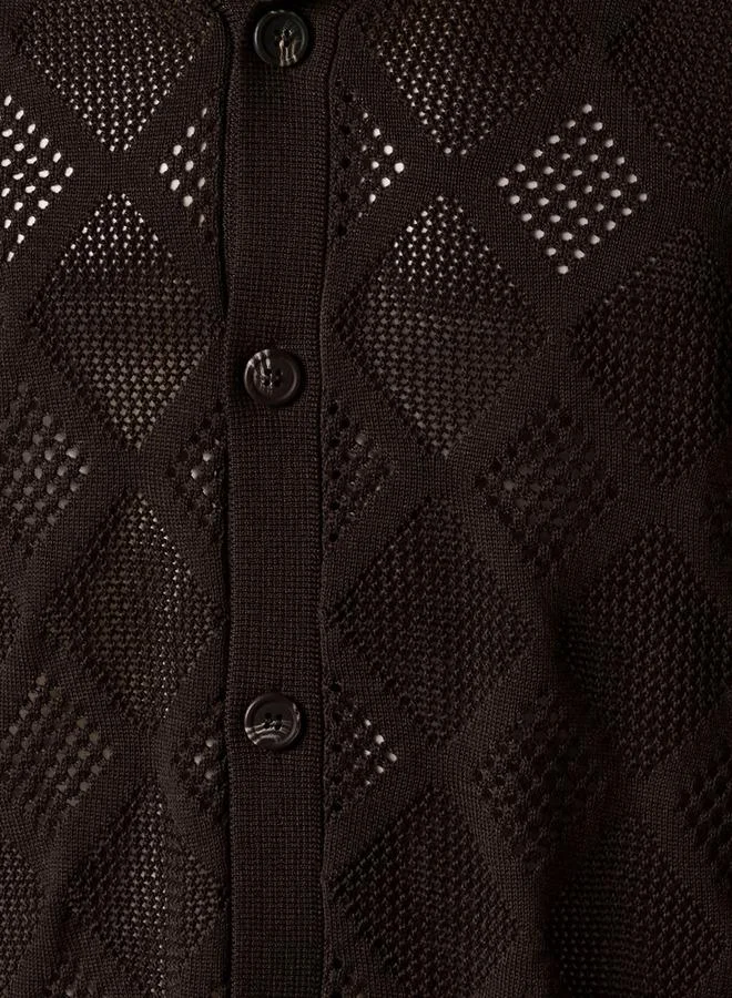 Iconic  Iconic Men Regular Fit Collared Textured Short Sleeve Shirt for Men | Best Price UAE