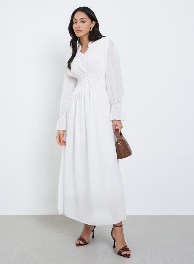 ستايلي فستان ميدي بتفاصيل بارزة الملمس - Image 1