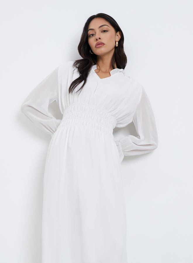 ستايلي فستان ميدي بتفاصيل بارزة الملمس - Image 2