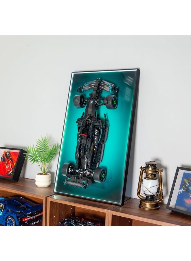 WETCEAOM Display Wallboard for Lego 42171 Technic Mercedes-AMG F1 W14 E Performance Race Car with LED Light, Gift Ideas for Lego Car Wall Mount Display Lover, Only Frame! 19.7 x 31.5 in - Image 1