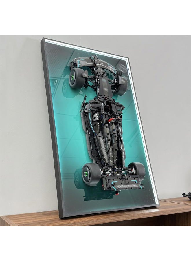 WETCEAOM Display Wallboard for Lego 42171 Technic Mercedes-AMG F1 W14 E Performance Race Car with LED Light, Gift Ideas for Lego Car Wall Mount Display Lover, Only Frame! 19.7 x 31.5 in - Image 3