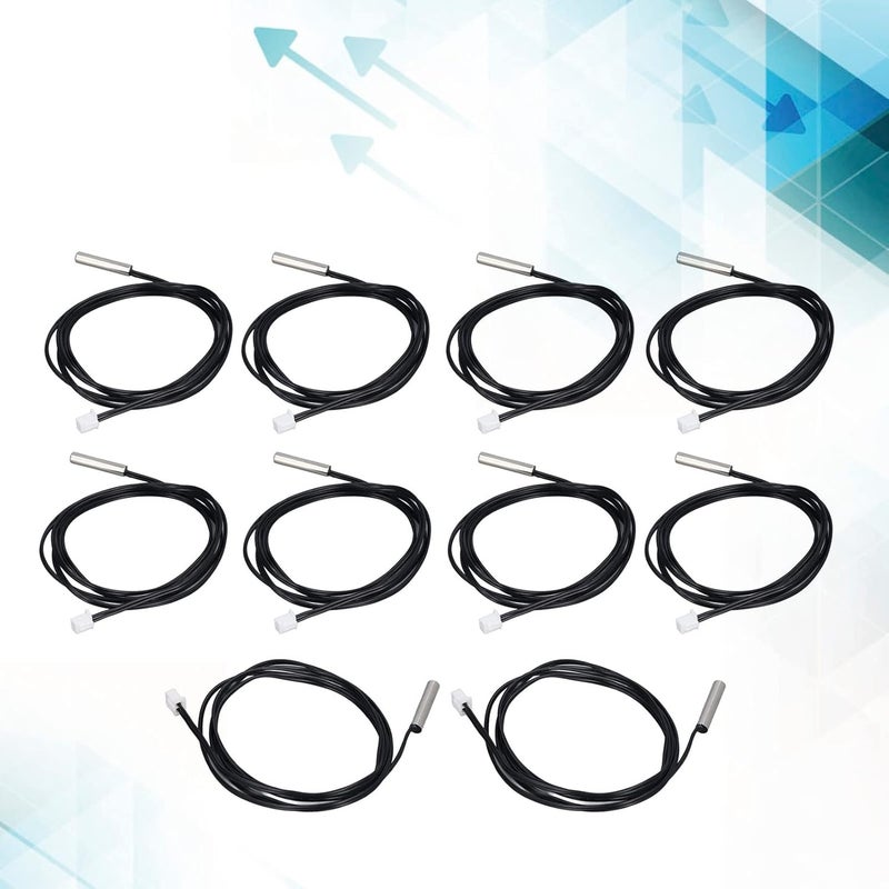 5K B3470 مستشعر درجة الحرارة الثرمستور 10 قطع رأس أسطواني 5x25 مم كابل 1 متر حساسية عالية استجابة سريعة - Image 3