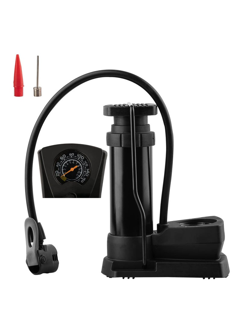 Rock Pow Portable Bike Pump  Foot Bicycle Tire Pump with Pressure Gauge  Bicycle Pump with Presta and Schrader Valve  Air Pump for Balls with Gas Ball Needle  - Image 1