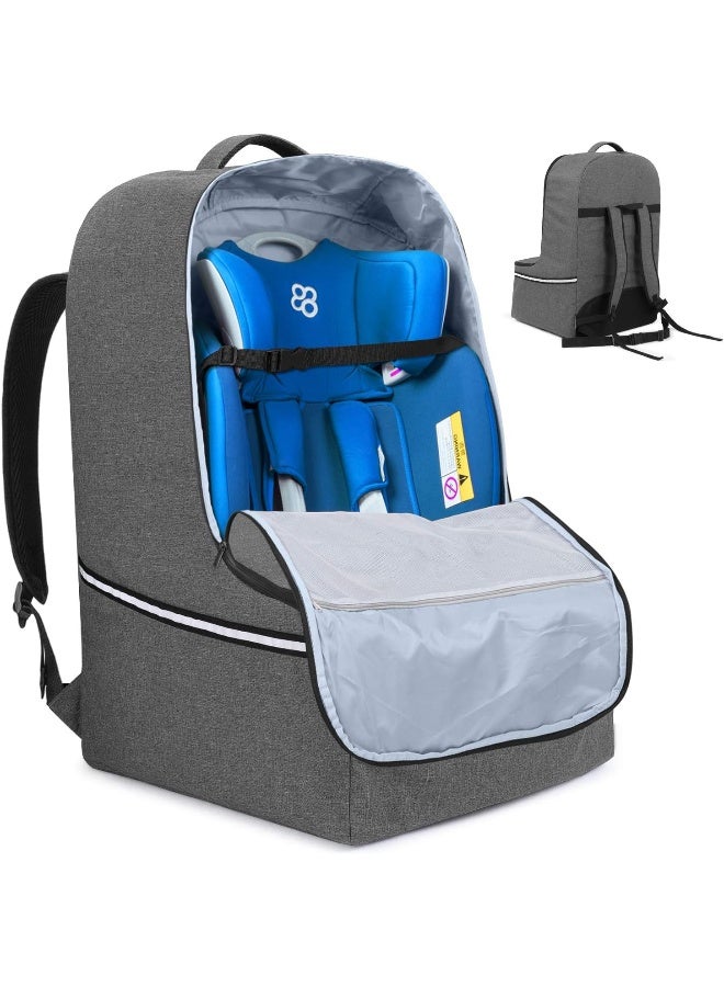 Teamoy Teamoy Car Seat Travel Bag, Car Seat Gate Check Bag with Top Handle and Reflective Tapes, Infant Carseat Carrier Covers for Airplane, Gray - Image 1