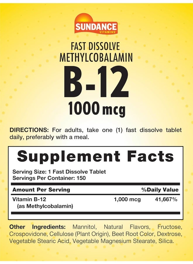 Sundance B-12 Fast Dissolve Tablets for Adults - Image 2