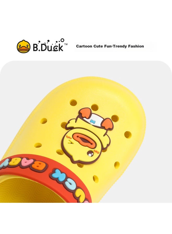 B.Duck Children'S Garden Shoes, Boys' And Girls' Comfortable Soft-Soled Slippers, Baby Sandals, Yellow, Size 24