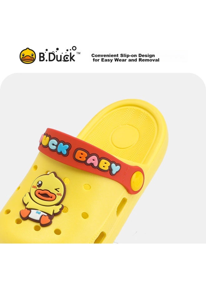 B.Duck Children'S Garden Shoes, Boys' And Girls' Comfortable Soft-Soled Slippers, Baby Sandals, Yellow, Size 24