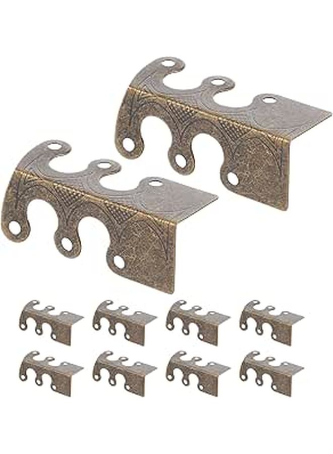 10 Vintage Copper Metal Corner Protectors With Screws For Furniture Edges Wall Guards - Image 1