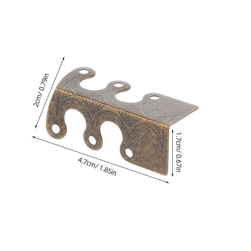 10 Vintage Copper Metal Corner Protectors With Screws For Furniture Edges Wall Guards - Image 3