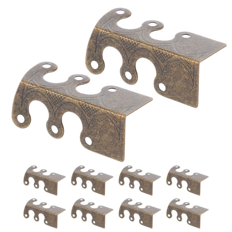 10 Vintage Copper Metal Corner Protectors With Screws For Furniture Edges Wall Guards - Image 2