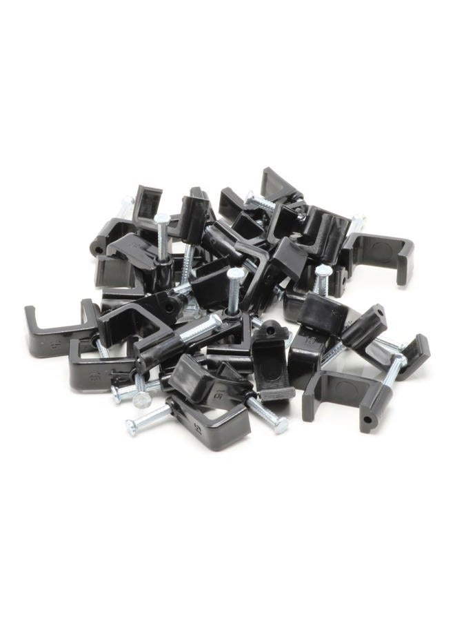 THE CIMPLE CO Dual, Twin, or Siamese Coaxial Cable Clips, Cat6, Electrical Wire Cable Clip, 1/2 in Nail Clip and Fastener, Black (100 Pieces per Bag) - Image 1